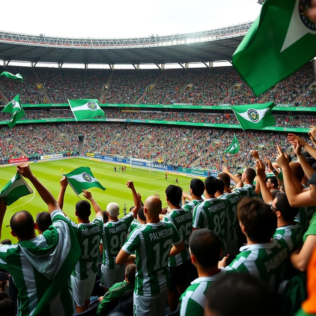 米兰体育娱乐-帕尔梅拉斯球迷现场助威，球队士气高涨